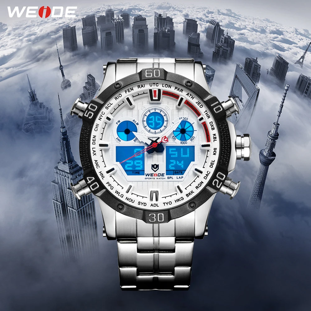 WEIDE кварцевые спортивные наручные часы повседневные Оригинальные мужские 2019