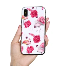 

Pretty Flamingo Flower Phone Back Case Protective Cover for iPhone X 8 7 Plus 6S