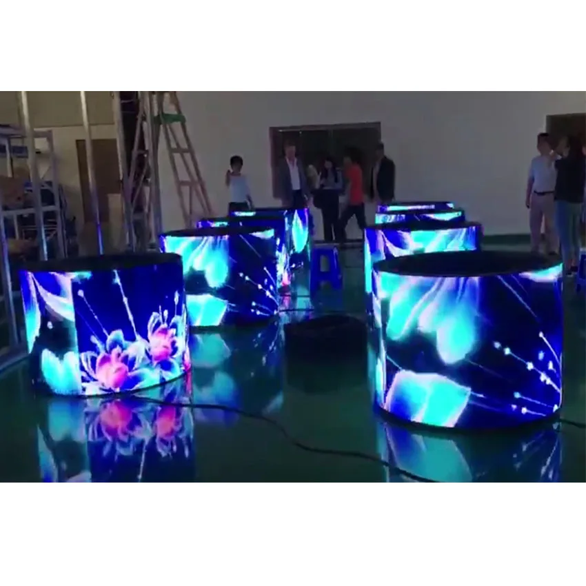 p4 indoor smd soft flexible led module 256*128mm led display panel for cylinder