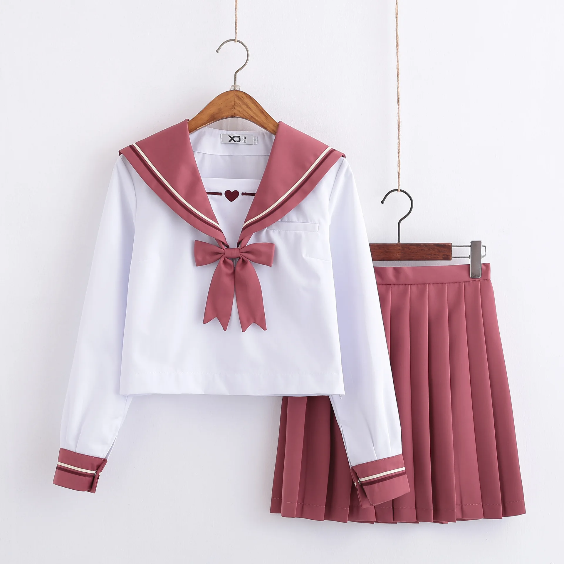 Japanese JK School Uniform Pink Sailor Suit Long Sleeve Suit-in School ...