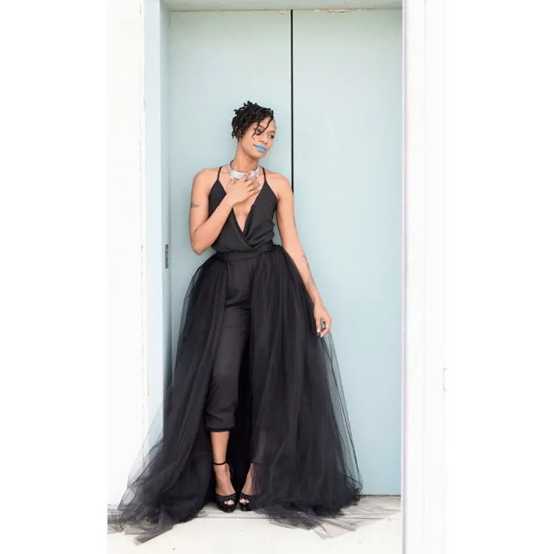 Black Tulle Wedding Skirt Tulle Overskirt, Detachable Tulle Skirt, Overskirt, Detachable Train, Tulle Train, Detachable Wedding Skirt