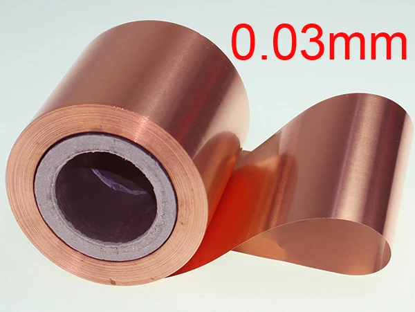 

0.03mm thickness 100mm width Pure copper strip belt 1 meter length Pure copper sheet Copper foil