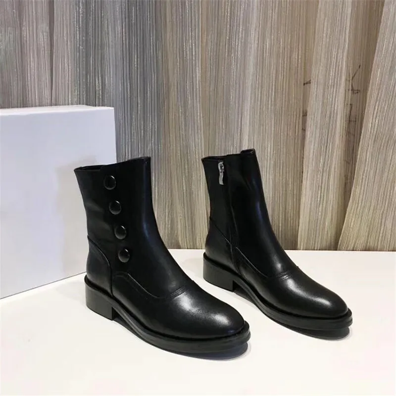 Mujeres Mujer Cuero Moda Señoras Pic Mixto Pic Botas Nuevo As Militares Color Para as Botón De Moto Zapatos wqx5ZP7Xz4