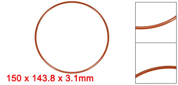 Silicone O-Ring 150mmx143.8mmx3.1mm VMQ Seal Rings Sealing Gasket Red 1PCS