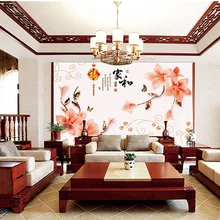 Пользовательские 3D печать DIY ткань и текстильные обои для стен ткань жаккард Лен для гостиной фрески Цветок китайский складной
