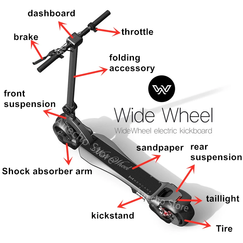 

Original Mercane Widewheel Electric Scooter Wide Wheel Headlight Kickstand Tire Dashboard Brake Line Pad Shock Absorb Arm Parts
