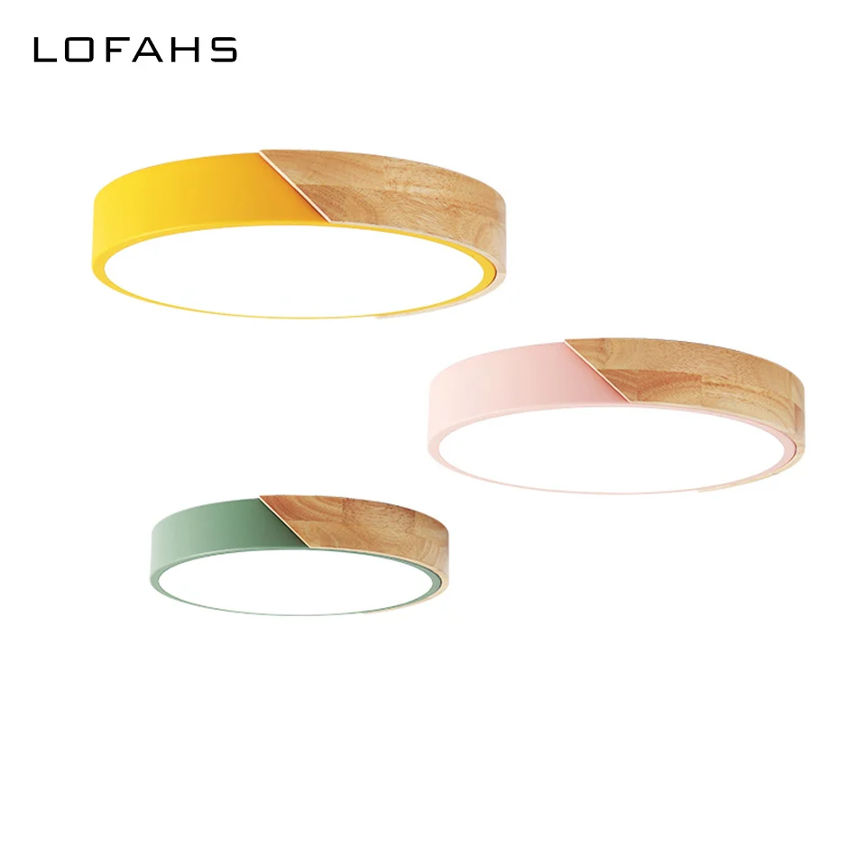 

New Design LED Wood Ceiling Lights In Round Shape Remote Ceiling lamp For Bedroom Balcony Corridor Kitchen Fixtures LY-X107