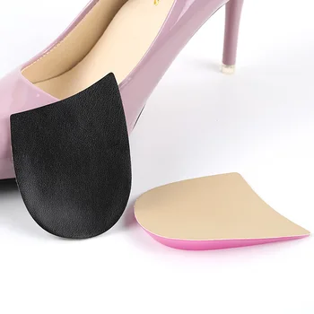 

1 Pair Women Men Flatfoot Orthotics Insole Leather Silicone Unisex Relieve Foot Pain Protectors Half Shoes Pad Inserts