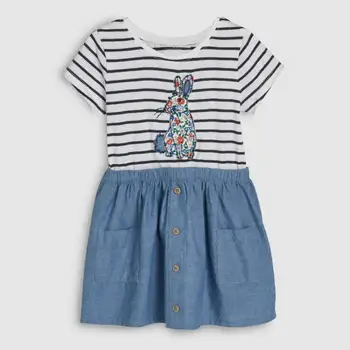 

2019 New Children Baby Girls Summer Striped Cartoon Dresses, Girls Princess Cute Dress 6 pcs/lot, Wholesale