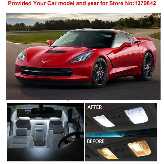Free Shipping 4pcs Lot Car Styling Xenon White Canbus Package Kit Led Interior Lights For Chevy Corvette 2005 Up