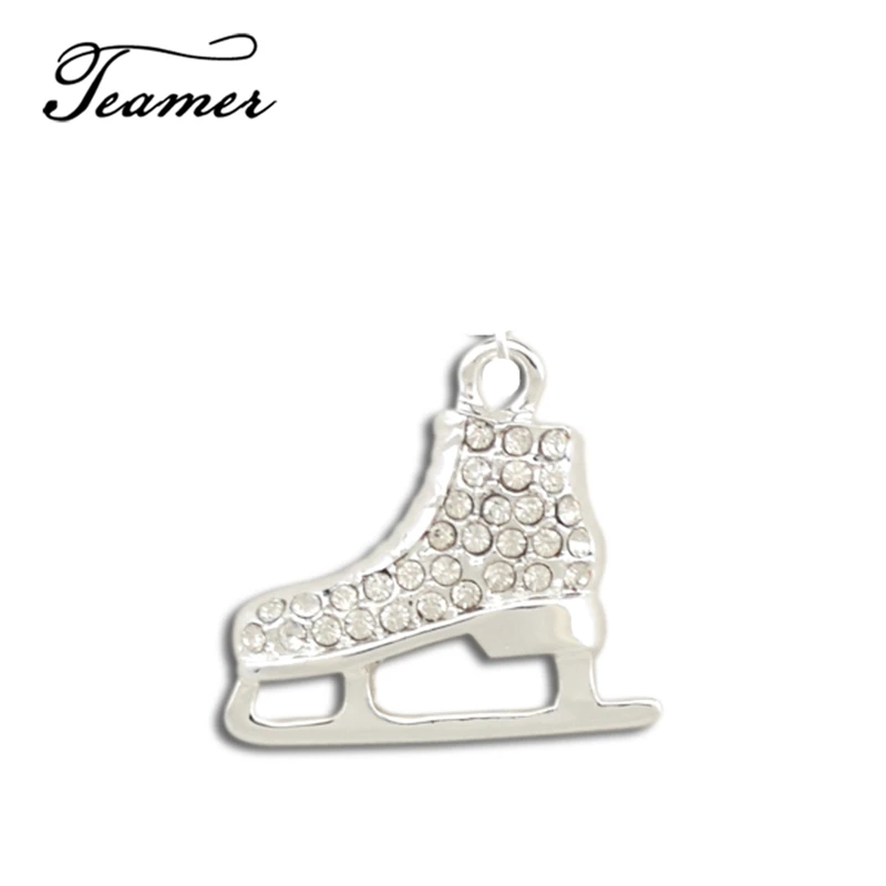 

Teamer Silver Color Metal Crystal Ice Skates Charm Pendant for Necklace Bracelet Making 3D Charm for Jewelry Making Accessories