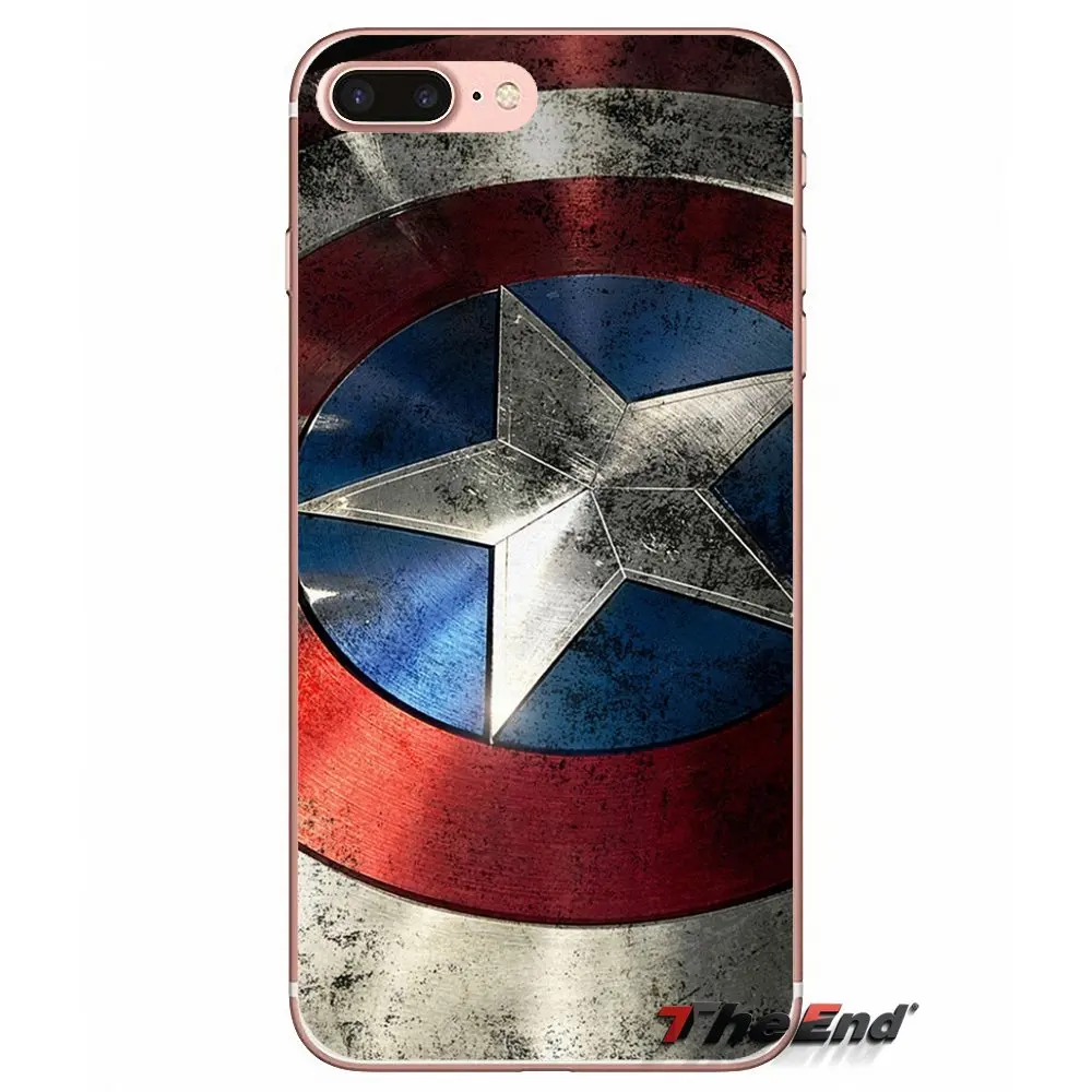 Для Apple iPhone X 4 4S 5 5S SE 5C 6 6S 7 8 Plus 6Plus 7plus 8plus Fundas Coque Captain America Shield мягкий чехол для
