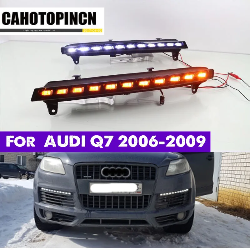 

Yellow Turning Signal Light Car DRL Waterproof 12V LED Daytime Running Light Fog Lamp Bulb For Audi Q7 2006 2007 2008 2009