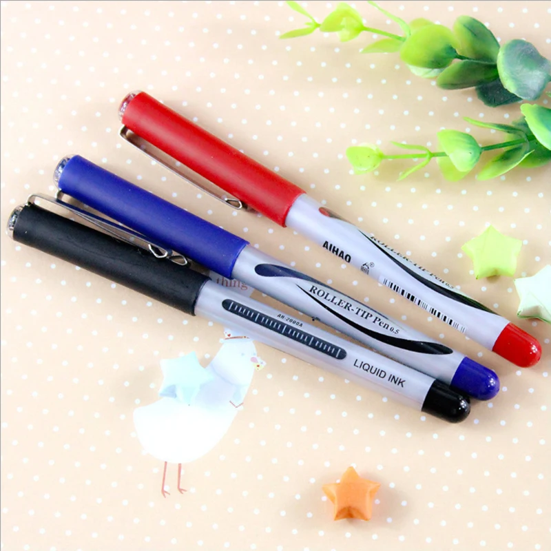 AIHAO 12 pcs/lot Large capacity Gel ink pens 0.5mm tip, 14cm ,3 colors