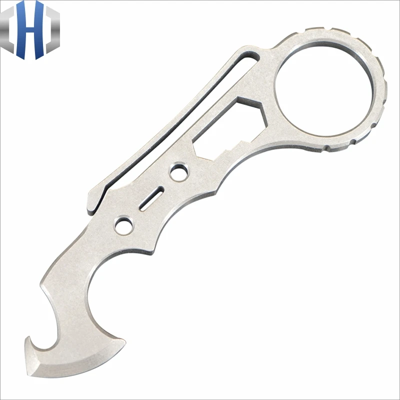 Multi-function Titanium Alloy Tool Portable Outdoor Open Bottle Opener To Break The Window To Survive Self-defense EDC