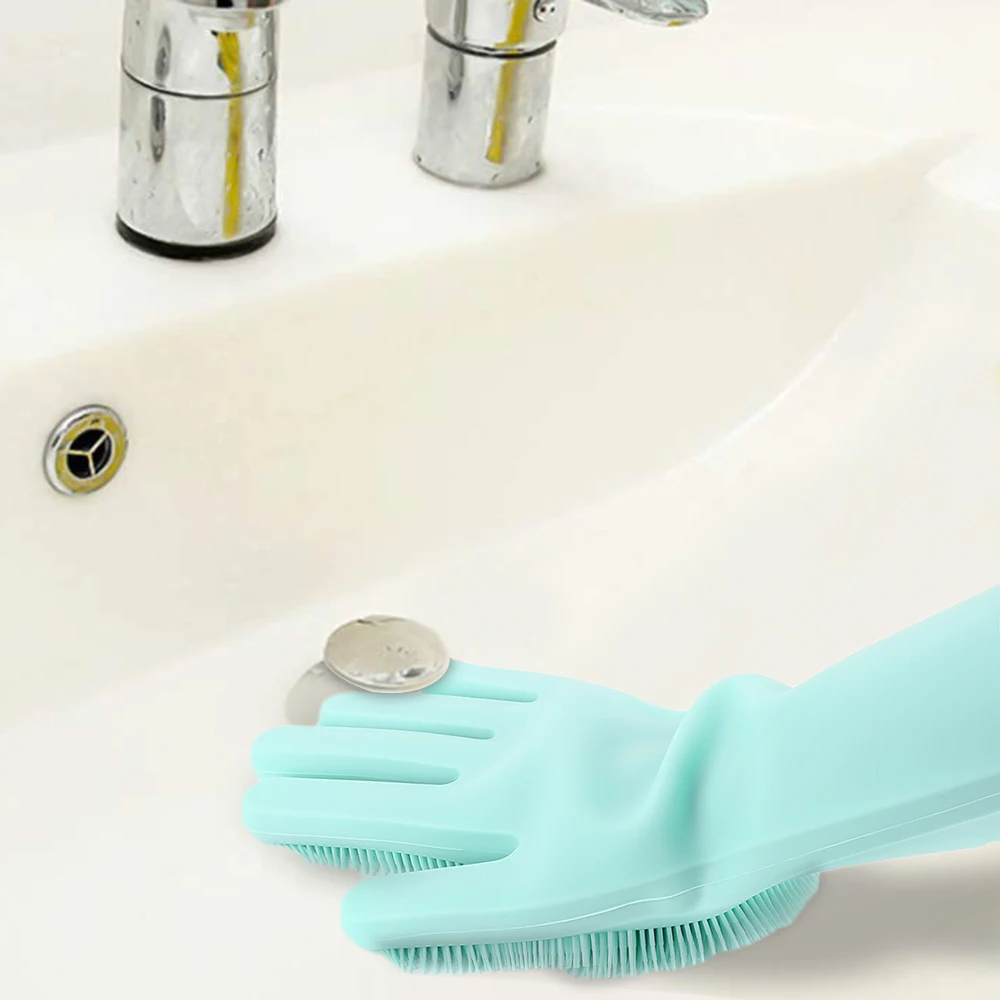 Силиконовые чистящие перчатки, резиновые перчатки для мытья посуды, волшебные силиконовые перчатки для мытья посуды, для домашней кухни, аксессуары для скруббера