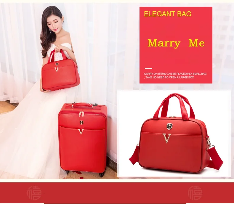 Красная винтажная багажная сумка, чемодан на колесах, универсальная Дорожная сумка на колесах из искусственной кожи