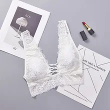 Женское нижнее белье без косточек с глубоким v-образным вырезом на спине, кружевной бюстгальтер без косточек, сексуальный топ на бретелях, бюстгальтер