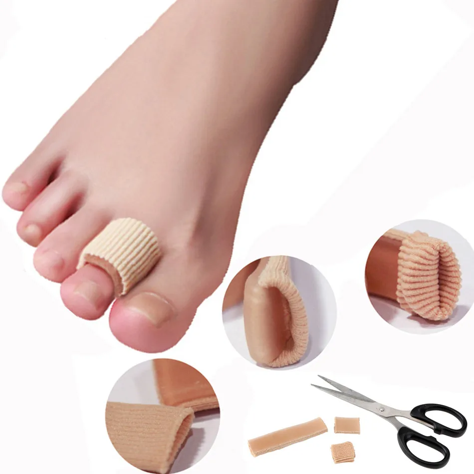 2pcs Fabric Gel Toe Tube Sleeves Cover Protector Finger Separators Hallux Valgus Corn Anti-resistant Anti-extrusion Toe Sleeve