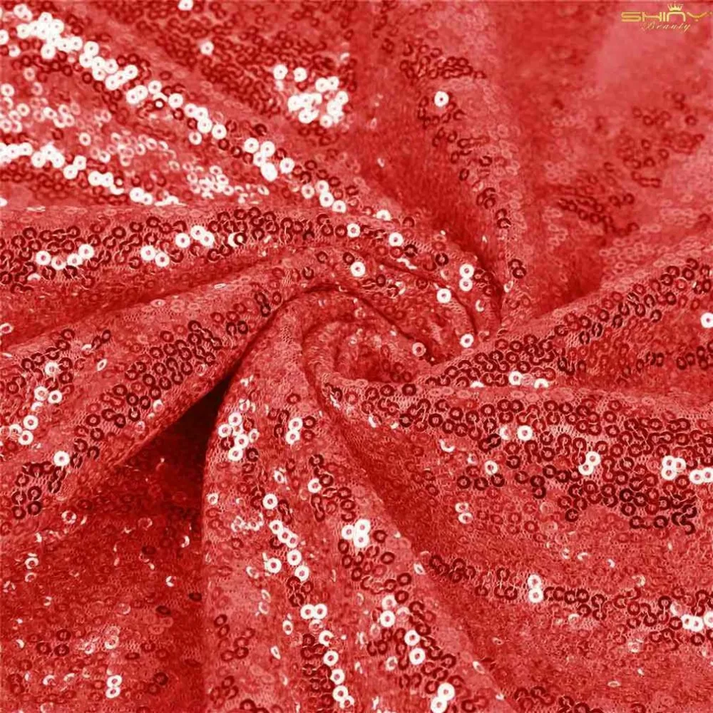 ShinyBeauty 12 футов 3 ярдов блесток ткани по двору скатерть лен скатерти (красный)