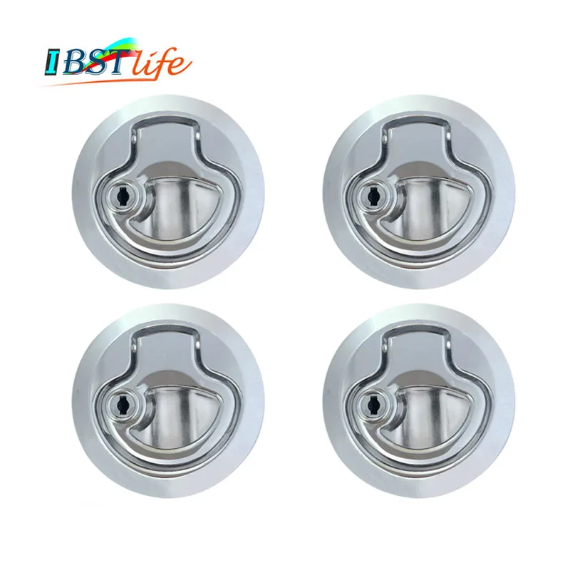 

4PCS Zinc Alloy Chrome Finished Flush Latch Flush Pull Latches Slam lift handle Deck Hatch