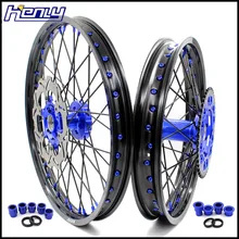 1,6*2" /2,15*19" полный Spoked MX колеса диски набор для YAMAHA YZ250F YZ450F- черная ручка передний 270 мм тормозной диск