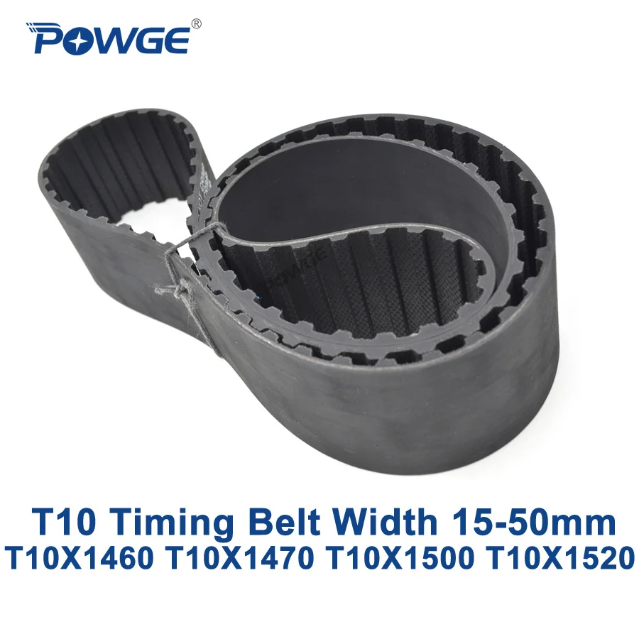 Powge Correia de Sincronização T10 Correia de Distribuição Síncrona c = 1460 1470 1500 1520 Largura 15 20 25 30 40 50 mm Borracha T10x1460 T10x1470 T10x1500 T10x1520