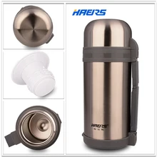 Haers 1200 ml Breiten Mund Thermos Mit Handgriff Vakuumflasche Doppel Edelstahl Isolierte Thermos HG-1200-1