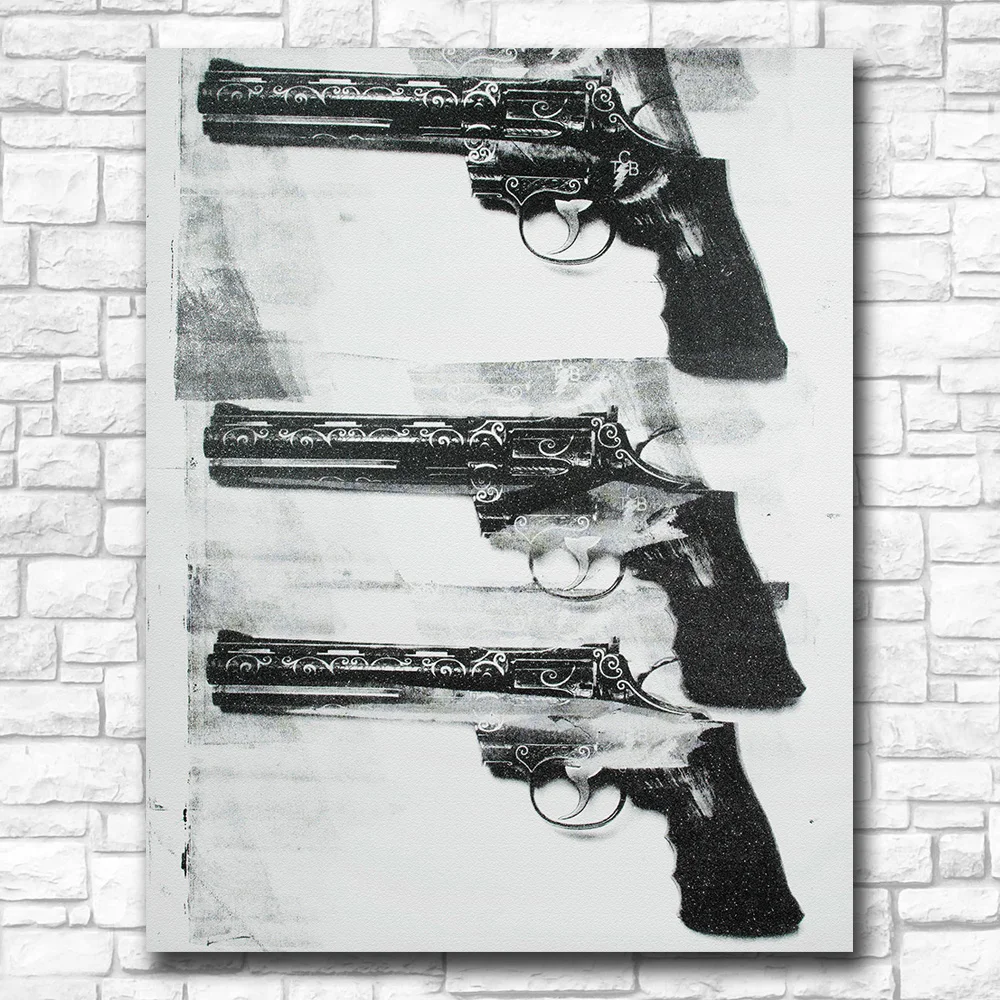 Fashion Graffiti Art Three Guns Wall Art Canvas Painting For Living