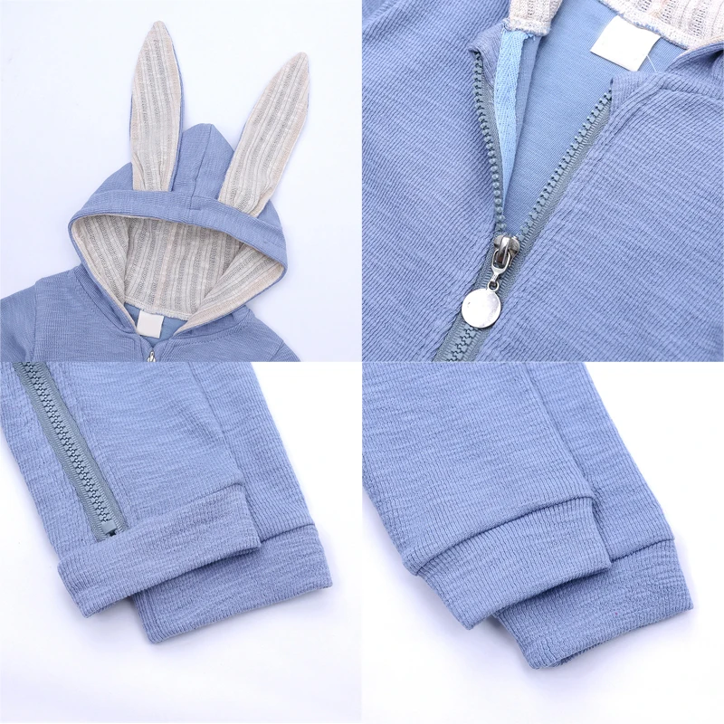 spring autumn hooded baby rompers