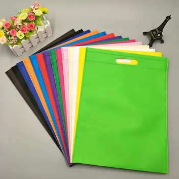 

500pcs Blank Solid Color Shopping Bag Tote Handbag Accept to Print Your Brand and Logo for Banquet Gift Trade Show and Promotion