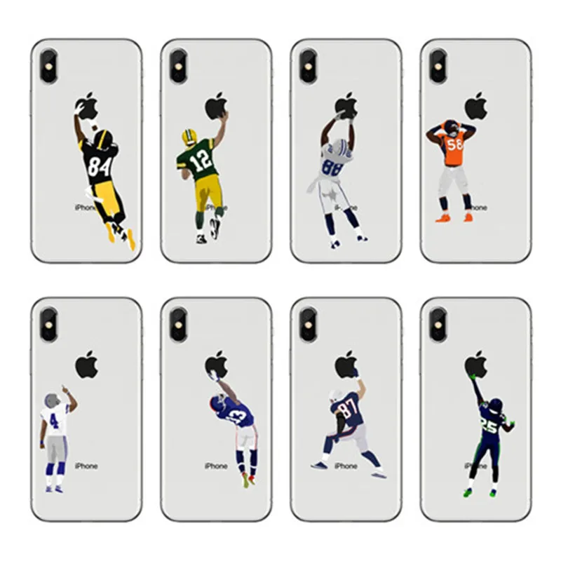 فيوتيبول أمريكانو دا NFL الرجبي الهاتف حالات الفقرة iphone 4 5 6 7 8 X زائد كابا دي ماتي البلاستيك Transparente الصلب cobrir كوكه
