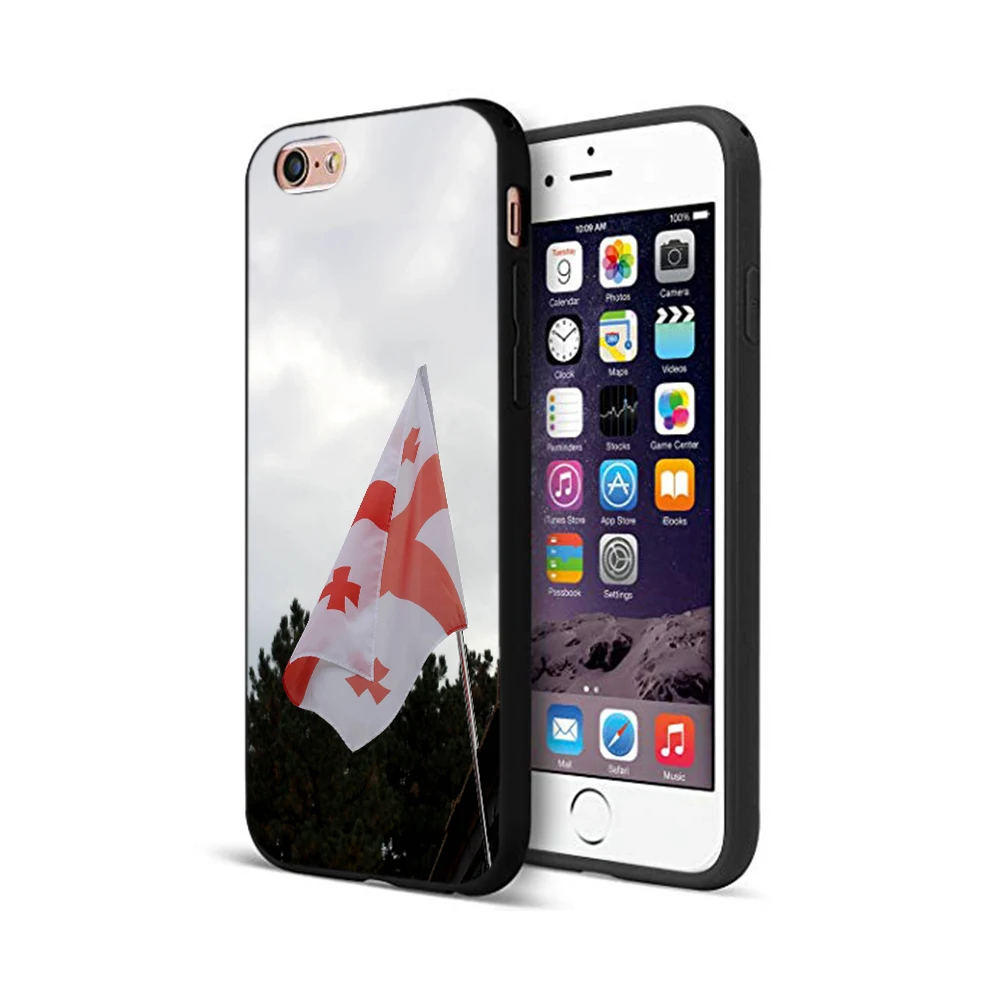 Черный чехол из ТПУ для iphone 5 5s se 6 6s 7 8 plus x 10 силиконовый XR XS 11 pro MAX с флагом грузинги