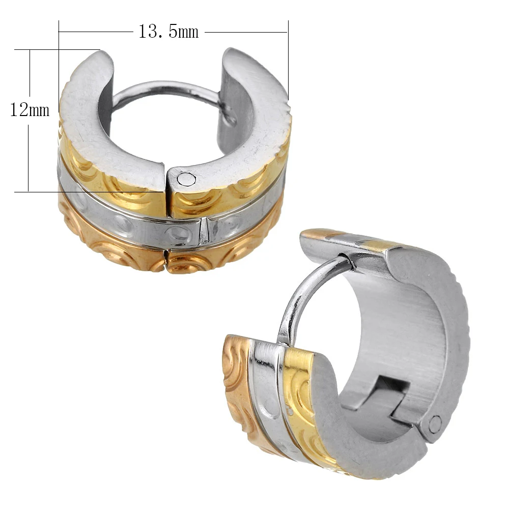 

New Designs Flower Cut High Fashion Gold-color Stainless Steel Huggie Hoop Earring Cute Small Round Loop Hoop Earring Gift