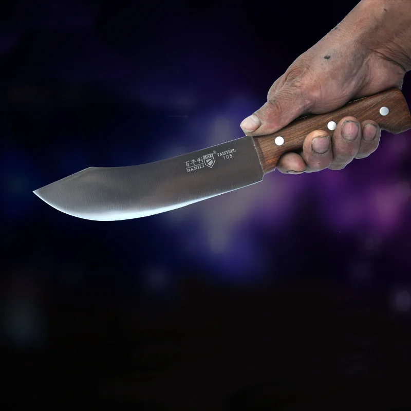 LDZ Carbon Forged Handmade Chef Cleaver Slicing Meat Fruit Vegetable Knife Eviscerate Bone Butcher Knife Kitchen Cooking Slicer