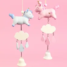 1 шт. прекрасный единорог колокольчики домашний сад Настенный навесной домашний декор из смолы колокольчики