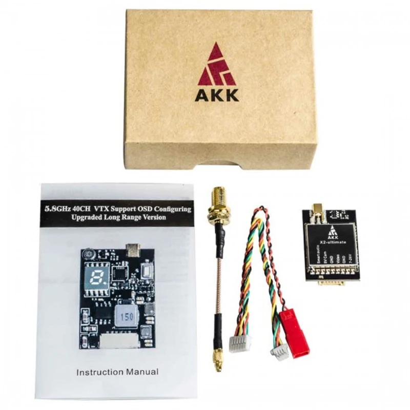 AKK X2-ultimate US 25 mW/200 mW/600 mW/1000 mW 5,8 GHz 37CH AV FPV передатчик VTX с умным аудио микрофоном для беспилотного мультиротора