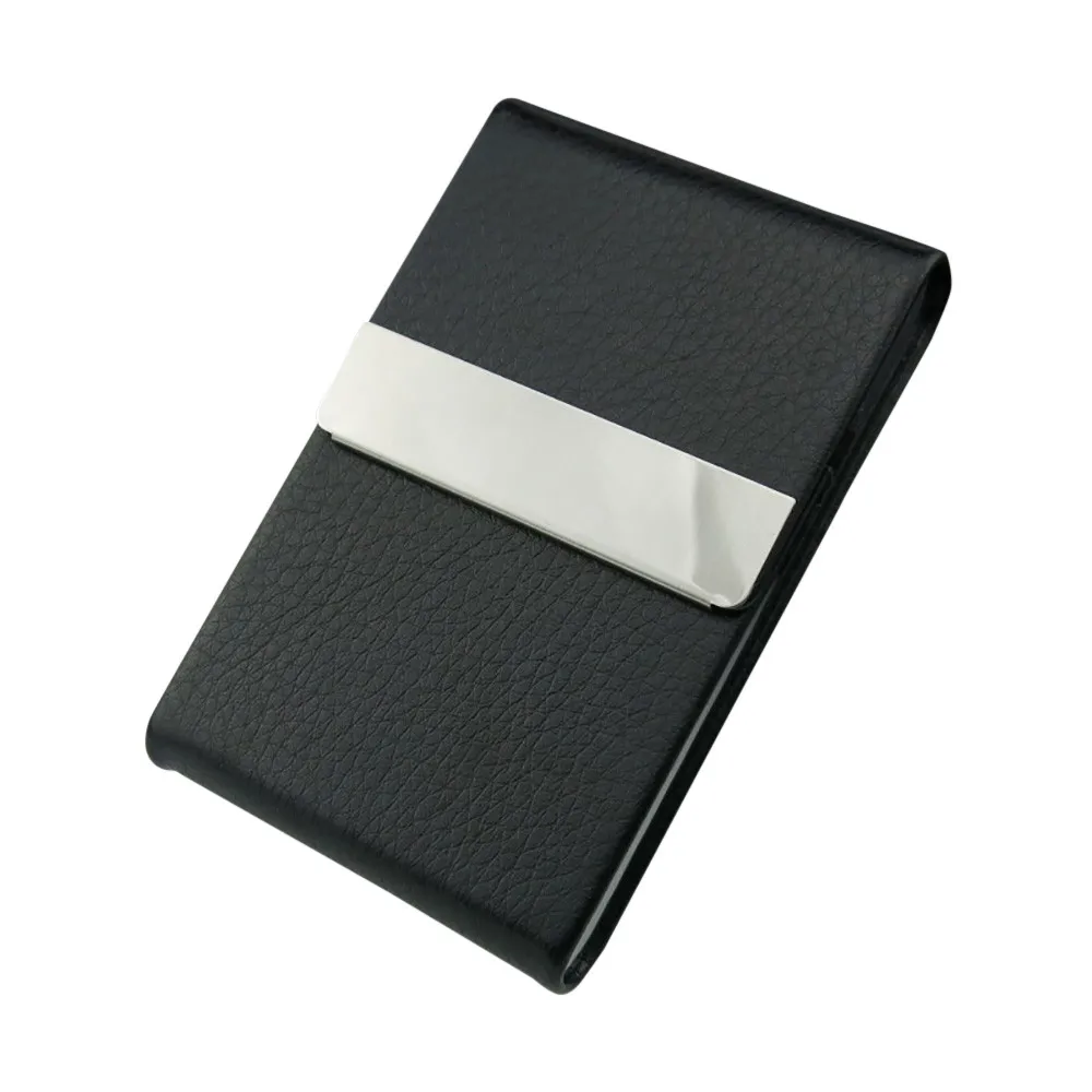 

High-grade Business ID Credit Card Holder Metal Aluminum Card Case PU Leather Porte Carte Multi Bank Card Holder Mini Wallet