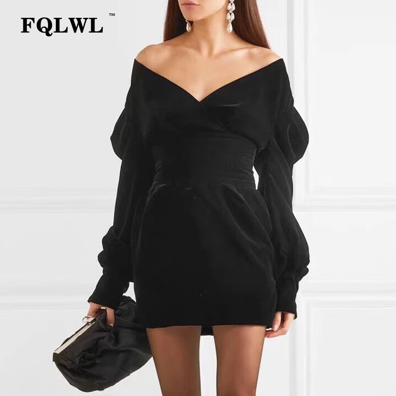 black short dress long sleeve