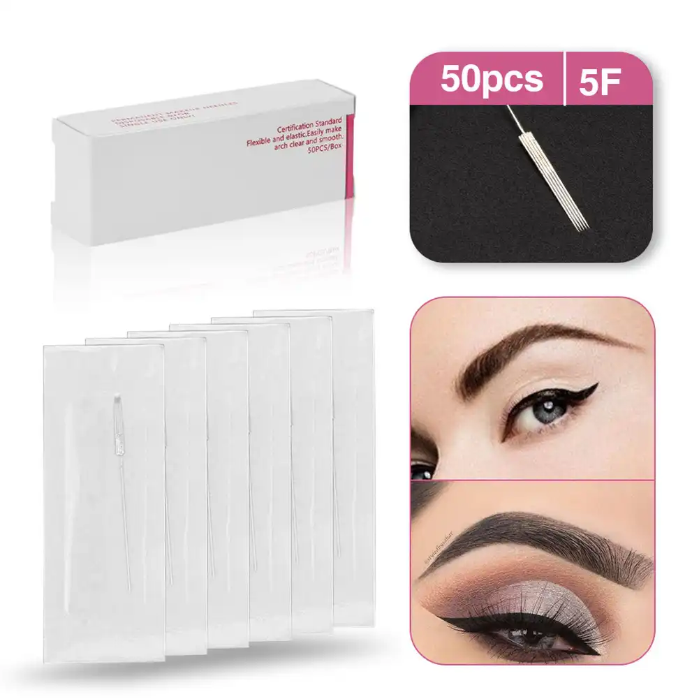 50 Adet 7 Tip Tek Kullanimlik Sis Kas Kalici Eyeliner Dudak Dovme Microblading Igne Igne Kalici Makyaj Malzemeleri Dovme Aksesuarlari Aliexpress