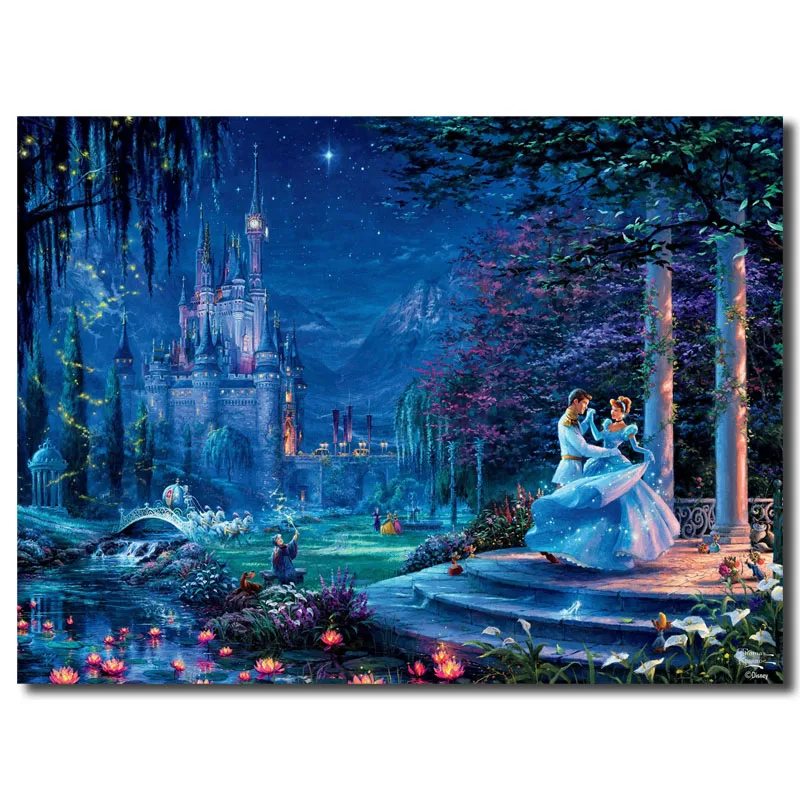 Thomas Kinkade, новинка, Золушка, танцы, HD холст, живопись, печать, гостиная, домашний декор, Современное украшение на стену, живопись маслом, плакат