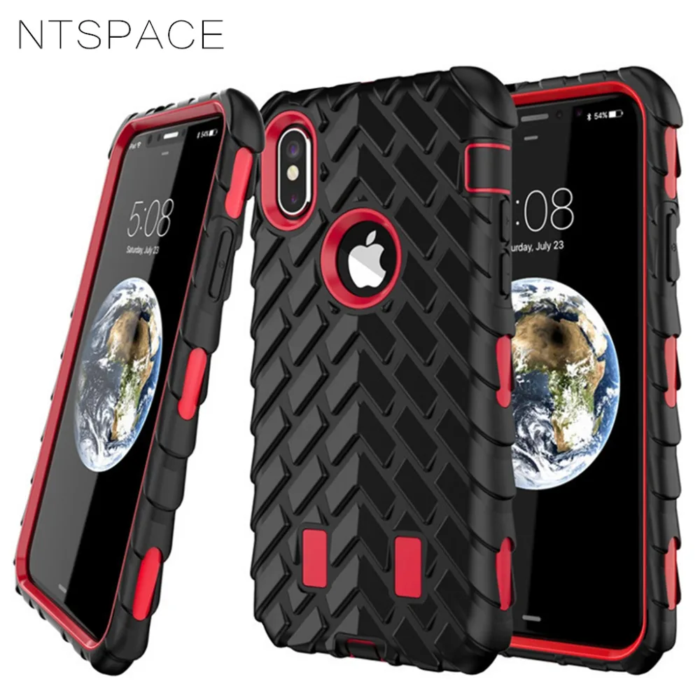 

For iPhone X 5 5S SE Case Tyre Tire Tread Robot Hybrid Shockproof Armor Rubber Silicone Back Cover For iPhone 6 6S 7 8 Plus Case