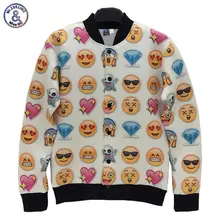 2017 Mr.1991INC men/women 3d jacket expression Emoticons symbols printed Smile faces cotton jacket for men casual coat outwear
