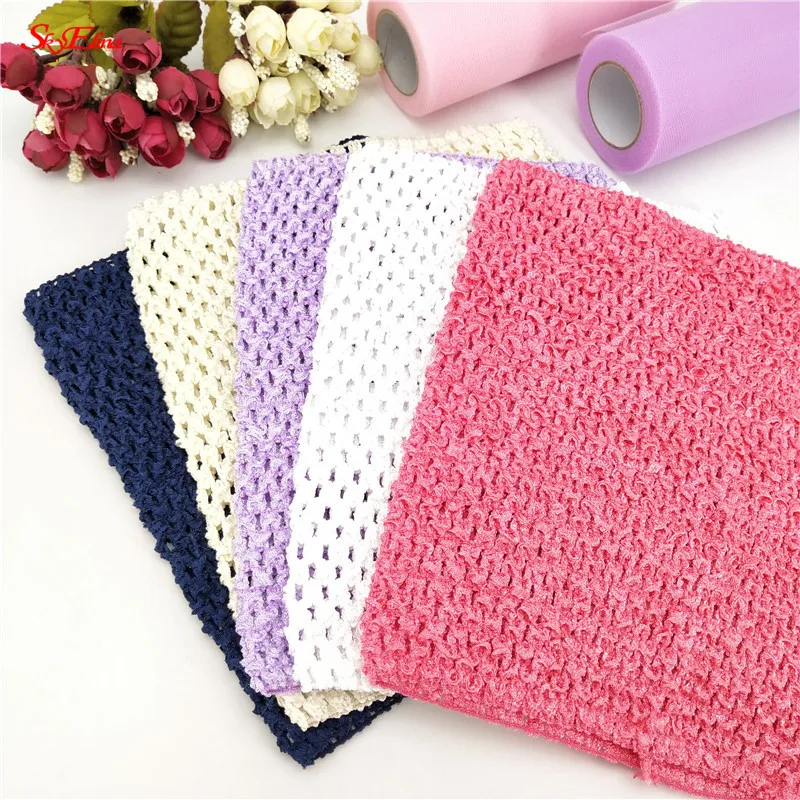 1Pc 1515cm Knitted Crochet Tube Tops with Lining Inside Elastic for Girl Handmade Tulle Roll DIY Skirt Dress Accessories 8z (100)