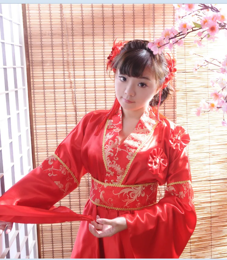 Red Classic Traditional Kimono Sexy Women Yukata Vintage Party Prom