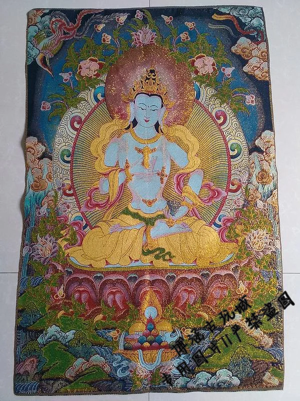 Tibetan buddhism thangka embroidery brocade buddha statue gold silk Tibetan buddhism thangka embroidery brocade buddha statue gold silk