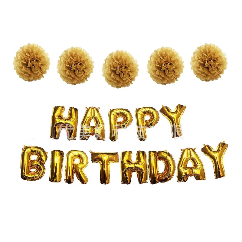 

Golden Number Foil Balloonspaper Flower Ball Digit Air Ballons Happy Birthday Wedding Decoration Letter Balloon Event Party Supp
