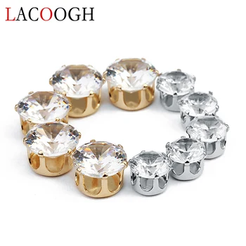 

Fashion 50pcs Round Stone Zircon Crystal Beads 6mm 8mm Copper Prong Claw Setting fit DIY Necklace Bracelet Jewelry Findings