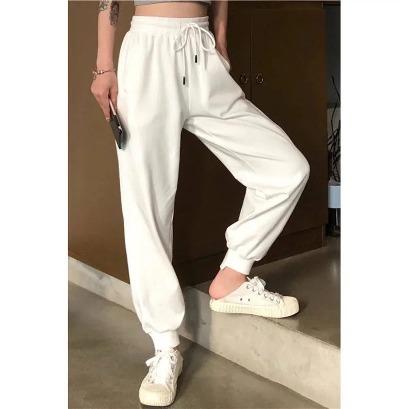 

Casual Womens Bottoms Pants Solid High Waist Hip Hop Pants Female Solid Joggers Trousers Japan Casual Streetwear Pants Girls