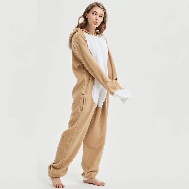 Loose Cartoon Character Sloth Onesies Adult Pajamas Polar Fleece Kigurumi For Halloween Onepiece Winter Jumpsuit Pijama Cosplay (6)